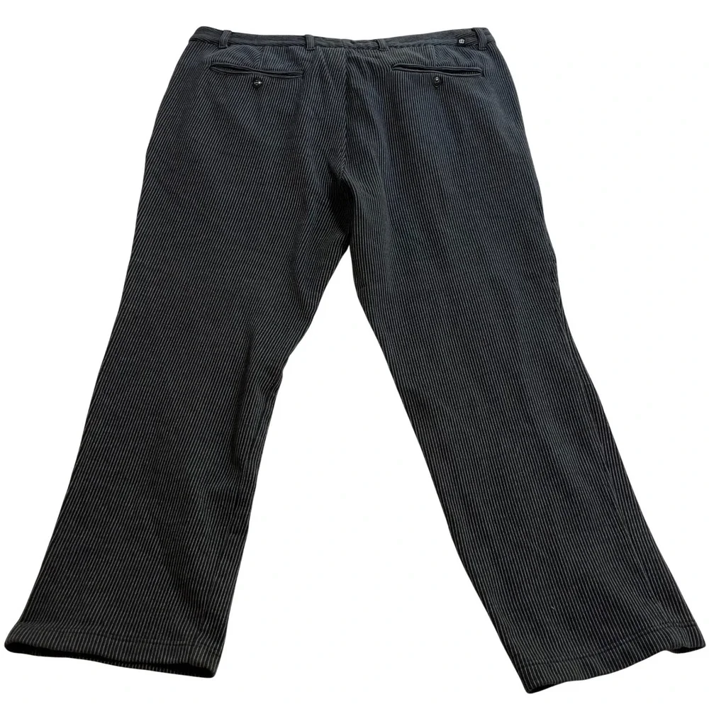 Betabrand Mens Pinstripe Straight Leg Trousers‎ Grey White 36x30 Dress Pants